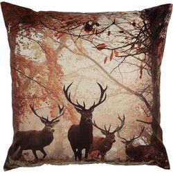 Clayre & Eef Kussenhoes 45x45 cm Bruin Polyester Herten