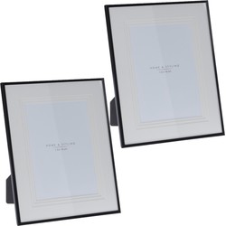 2x stuks aluminium fotolijst zwart geschikt voor een foto van 20 x 25 cm - Fotolijsten