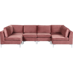 EVJA - Hoekbank 6-zits - Roze - Fluweel