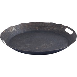 PTMD Semin Silver alu round rustic tray wavy edge M