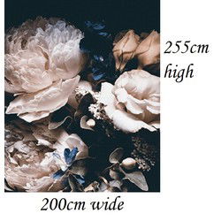 Zelfklevend behang bloemen zwart vintage 200x225