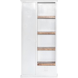 Lockerkast Wit - Metaal - Hout - 95x42x200cm - Giga Meubel