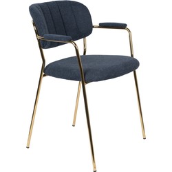 ANLI STYLE Armchair Jolien Gold/Dark Blue