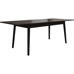 Meubella - Eetkamertafel Monor - Zwart eiken - 220 cm - Uitschuifbaar