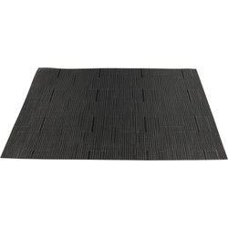 6x Tafel placemats/onderleggers zwart 30 x 45 cm - Placemats