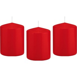12x Kaarsen rood 6 x 8 cm 29 branduren sfeerkaarsen - Stompkaarsen