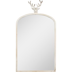 Clayre & Eef Spiegel 58x10x105 cm Wit Metaal Glas Hert Wandspiegel