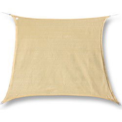 hanSe® Schaduwdoek Vierkant Waterafstotend 3,6x3,6 m Zonnedoek Zand