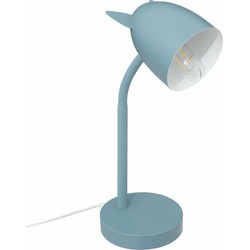 Atmosphera Tafellamp - met oortjes - blauw - metaal - 18 x 12,5 x 31 cm - bureaulamp/kinderlamp - Bureaulampen