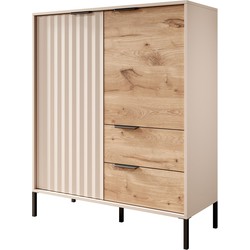 Meubella Dressoir Ramirez - Beige - Eiken - 103 cm