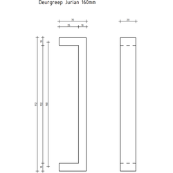 Deurgreep Jurian - staal - 160 mm - Modern - Handgreep - Kastgreep - Ladegreep