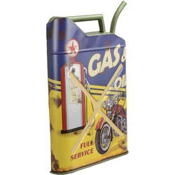 blik wanddecoratie in de vorm van een jerrycan - gas & olie