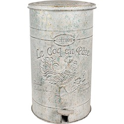 Clayre & Eef Pedaalemmer 26x30x45 cm Grijs Metaal