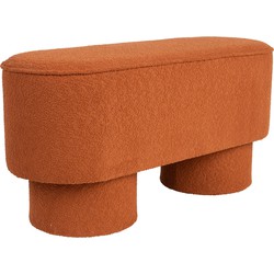 Housecraft Living Marcos Bankje Bouclé Rood/ Bruin