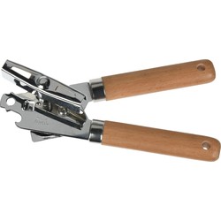 Keukengerei blikopener RVS steel en houten handvat 18 cm - Blikopeners