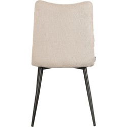 LABEL51 Eetkamerstoel Riv - Naturel - Stof - Black Frame