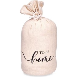 Giftdecor Deurstopper - 1 kilo - beige - canvas - To be home - D13 x H26 cm - Deurstoppers