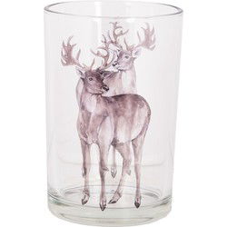 Clayre & Eef Theelichthouder Ø 12x18 cm Transparant Glas Hert