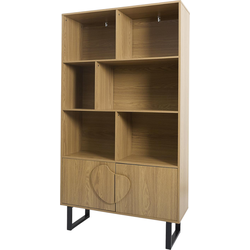 MISOU Calypso Boekenkast - Open - Wandkast - Woonkamer - Kast - op Poten - met Deuren - Hout - Vakkenkast