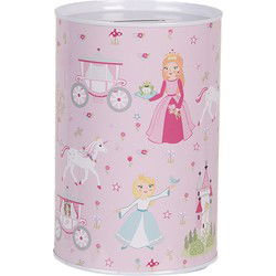 Clayre & Eef Spaarpot Ø 10x15 cm Roze Metaal