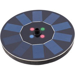Solar fontein met led verlichting - D16 cm - zwart - vijver sierfontein - Buitenverlichting