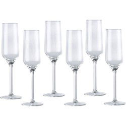 Luxury houseware Champagneglazen - 60x - glas - 220 ml - Champagneglazen