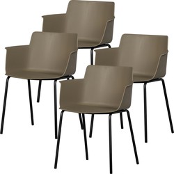 WOOOD Foppe Eetkamerstoel Outdoor - PP/Metaal - Jungle - Set van 4