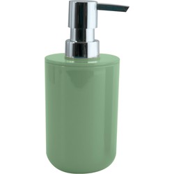 MSV Zeeppompje/dispenser Porto - PS kunststof - groen/zilver - 7 x 16 cm - 260 ml - Zeeppompjes