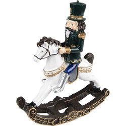 Clayre & Eef Kerstdecoratie Notenkraker Groen Polyresin