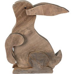 Clayre & Eef Beeld Konijn 28x11x33 cm Bruin Hout