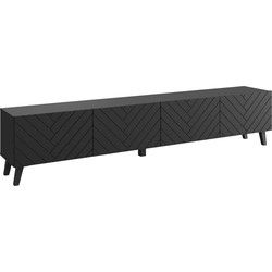 Meubella - TV-Meubel Pulse - Zwart - 190 cm
