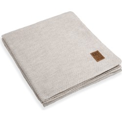 Knit Factory Jesse Gebreid Plaid XL - Woondeken - Kleed - Beige - 195x225 cm