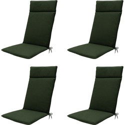 Madison -  Tuinstoelkussen Hoge Rug Green canvas eco+ - Ca. 120x50 cm - Set van 4