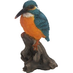 Dierenbeeldje ijsvogeltje vogel 14 cm polystone - Beeldjes