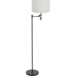 Moderne Vloerlamp - Steinhauer - Linnen - Modern - E27 - L: 30cm - Voor Binnen - Woonkamer - Eetkamer - Zwart