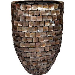 PTMD Bloempot Daven - 42x28x61 cm - Polyester - Brons