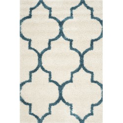 Safavieh Shaggy Indoor Woven Area Rug, Kids Shag Collection, SGK566, in Ivory & Blue, 183 X 274 cm