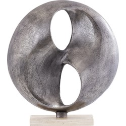 PTMD Deuie Nickel Casted Alu Statue Travertine Base
