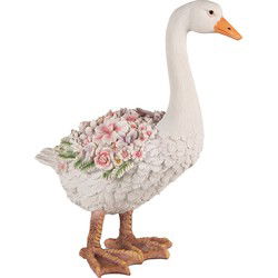 Clayre & Eef Beeld Gans Wit Roze Polyresin