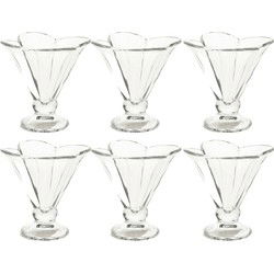 Vivalto IJscoupes/ijsschaaltjes - 6x - glas - 200 ml - IJsjeshouders