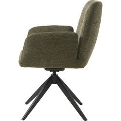 Eetkamerstoel Groen Metaal - 57,5x62x88cm - Roxana
