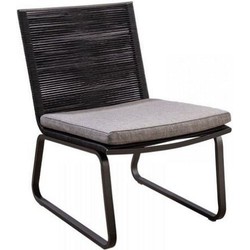 Kome lounge chair alu black/rope black/soil