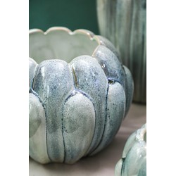 PTMD Bloempot Divinder - 20x20x16 cm - Keramiek - Petrol