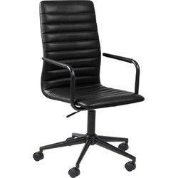 Bureaustoel - Zwart PU leer - Draaibaar - 58x51x103cm - Wistra