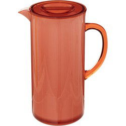 5Five Sapkan/schenkkan karaf met deksel - rood - 1950 ml - kunststof - Schenkkannen