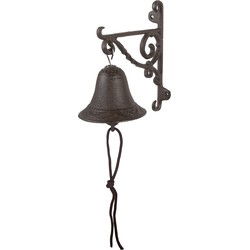 Clayre & Eef Ouderwetse Deurbel  14x11x18 cm Bruin Ijzer Rond Tuinbel