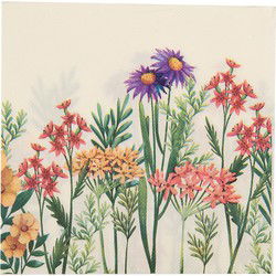 Clayre & Eef Servetten Papier Set van 20 Beige Roze Papier Bloemen