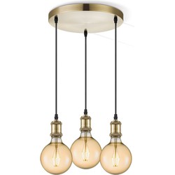 Home Sweet Home hanglamp pendel Vintage 3 lichts rond - Brons