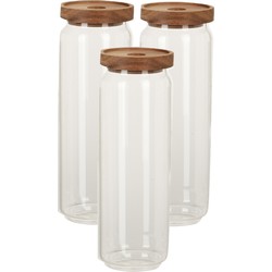 Set van 6x stuks glazen luxe keuken voorraadpot/voorraadbus 1300 ml - Voorraadpot