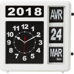 Wandklok met flipover kalender 31 x 31 cm frans - Velleman